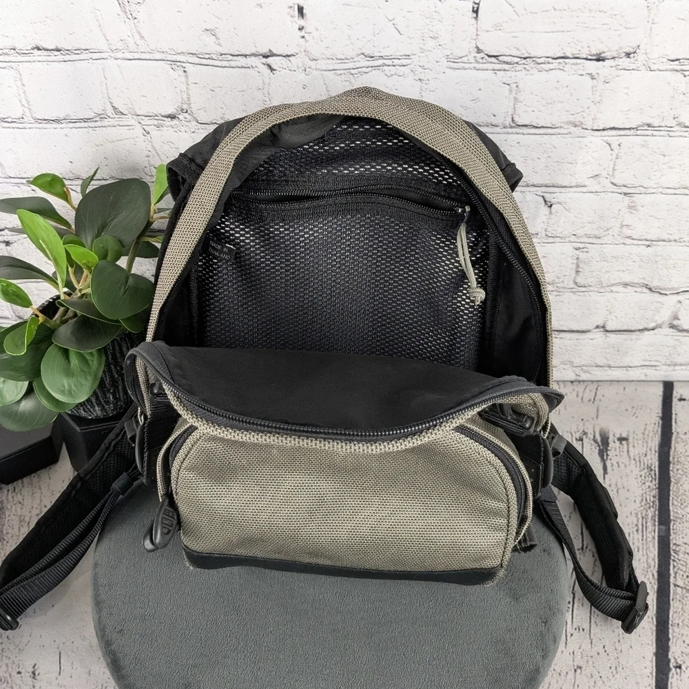 TUMI Black and Silver Backpack, Small